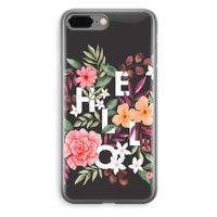 Hello in flowers: iPhone 8 Plus Transparant Hoesje - thumbnail