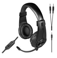 Speedlink LEGATOS Gaming Headset bedraad - lichtgewicht headset met microfoon en bedrade afstandsbediening, compatibel met PC, PS5, PS4, Xbox, Switch, 3,5 mm jack incl. Y-adapter, zwart