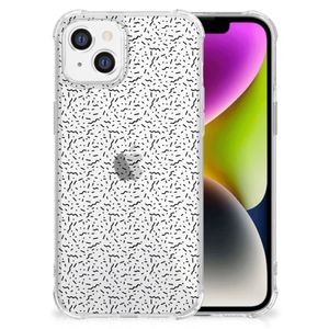 iPhone 14 Doorzichtige Silicone Hoesje Stripes Dots