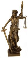 Beeld Godin Vrouwe Justitia (20 cm) - thumbnail