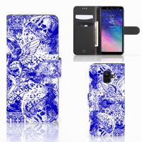Telefoonhoesje met Naam Samsung Galaxy A6 2018 Angel Skull Blauw