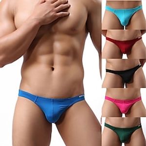 Voor heren Zwemkleding Zwembroek Zwem string Elastische taille Effen Ademend Zacht Buiten Casual Dagelijks Hawaii Stijlvol Zwart Wit Micro-elastisch Lightinthebox