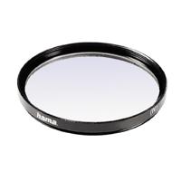 Hama UV-filter (UV-bescherming en bescherming, 2-voudige compensatie, antireflecterende behandeling, voor 77 mm cameralens, O-Haze, behandeld) zwart