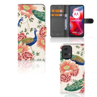 Telefoonhoesje met Pasjes voor Motorola Moto G24 | G04 | G24 Power Pink Peacock