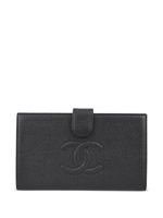 CHANEL Pre-Owned portefeuille Long à logo CC en cuir (2002) - Noir