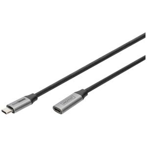 Digitus USB-kabel USB 3.2 Gen1 (USB 3.0 / USB 3.1 Gen1) USB-C, USB-C bus, USB-C stekker 1.00 m Zwart Flexibel, Afgeschermd, Met USB DB-300230-010-S