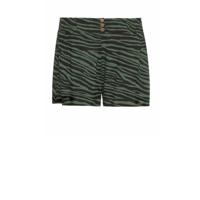 Protest strandshort Kiki met zebraprint donkergroen/zwart