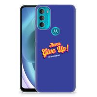 Motorola Moto G71 5G Siliconen hoesje met naam Never Give Up - thumbnail