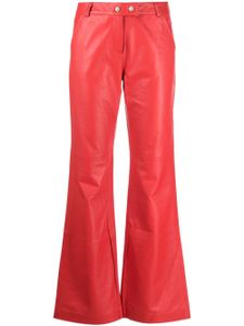 Dorothee Schumacher pantalon en cuir à coupe droite - Rouge