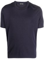 TOM FORD ribbed-trim short-sleeved T-shirt - Bleu - thumbnail