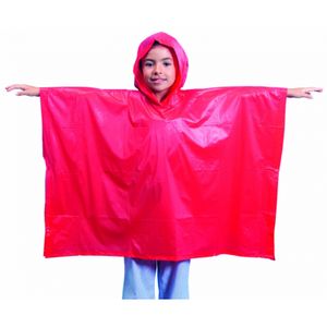 20x stuks Kinder regen ponchos rood