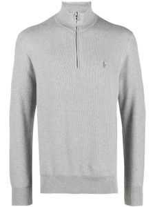 Polo Ralph Lauren sweat zippé à logo brodé - Gris