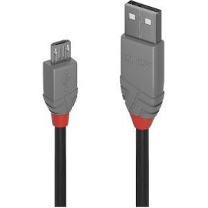 Lindy 36730 USB-kabel 0,2 m USB A Micro-USB B Zwart, Grijs