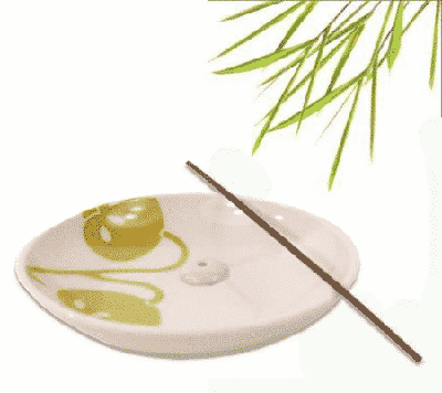 YUKARI Wierookbrander Keramiek Theezaden Motief