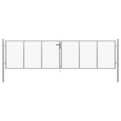vidaXL Poort 415x175 cm gegalvaniseerd staal zilverkleurig vidaXL Poort 415x175 cm gegalvaniseerd staal zilverkleurig