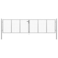 vidaXL Poort 415x175 cm gegalvaniseerd staal zilverkleurig