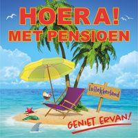 Hoera met pensioen sticker 10,5 cm