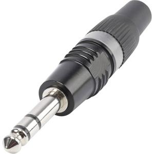 Hicon HI-J63SP-B Jackplug 6.35 mm Stekker, recht Aantal polen: 3 Stereo Zwart, Zilver 1 stuk(s)