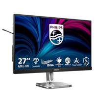 Philips 27B2N4500-27 inch QHD-monitor, luidsprekers, in hoogte verstelbaar, adaptieve synchronisatie (2560 x 1440, 120 Hz, 2 HDMI 2.0-poorten, DisplayPort 1.2, USB-hub) zwart/grijs