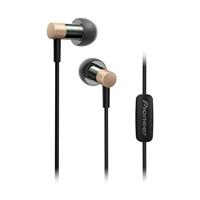 Pioneer SE-CH3T(G) Hi-Res audio in-ear hoofdtelefoon (aluminium behuizing, bedieningselement, microfoon, licht compact comfortabel, voor iPhone, Android smartphones, minimalistisch ontwerp), goud