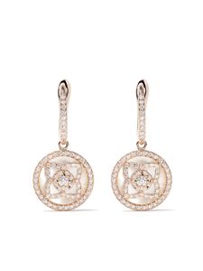 De Beers Jewellers boucles d'oreilles Enchanted Lotus en or rose 18ct, diamants et nacre