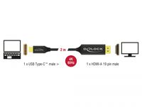 Delock 84905 USB-kabel Type-C naar HDMI (DP Alt Mode) 4K 60 Hz 2 m coaxiaal - thumbnail