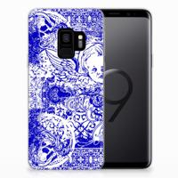 Silicone Back Case Samsung Galaxy S9 Angel Skull Blauw
