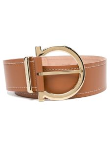 Ferragamo ceinture en cuir à boucle Gancini - Marron