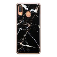 Samsung Galaxy A40 siliconen hoesje - Marmer zwart