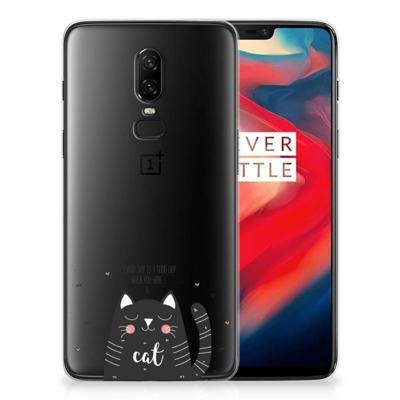 OnePlus 6 Telefoonhoesje met Naam Cat Good Day OnePlus 6 Telefoonhoesje met Naam Cat Good Day