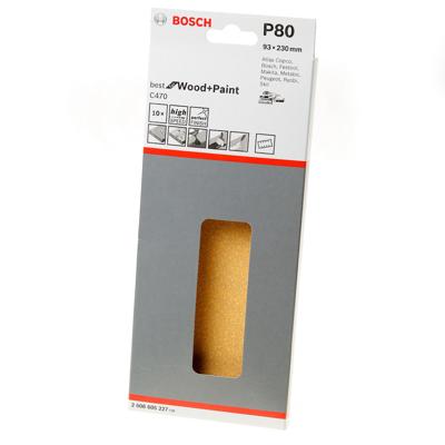 Bosch Schuurvel wood and paint 93 x 230mm K80 blister van 10 vellen