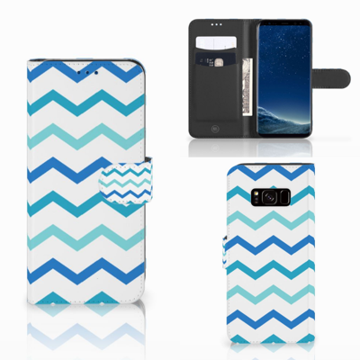 Samsung Galaxy S8 Telefoon Hoesje Zigzag Blauw Samsung Galaxy S8 Telefoon Hoesje Zigzag Blauw
