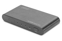 DIGITUS 4K HDMI Switch, 3x1 (3X Input, 1x Output), Ultra HD met 60 Hz, Full 3D, HDCP 2.2, HDMI 2.0, aluminium behuizing zwart