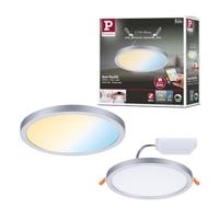 Paulmann 93045 LED Panel inbouwlamp Areo VariFit IP44 Zigbee Tunable White 175mm rond incl. 1x13 Watt dimbaar chroom mat kunststof 3000 K
