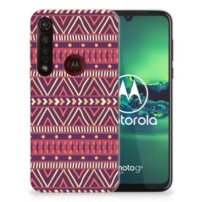 Motorola Moto G8 Plus TPU bumper Aztec Paars