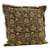 Madam Stoltz Kussenhoes Franjes Olive 50 x 50