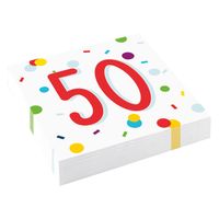 Feestservetten 50 Jaar Confetti (20st) - thumbnail