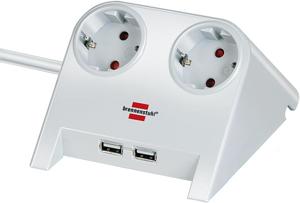 Brennenstuhl Desktop-Power USB-charger stekkerdoos met 2 USB-laadcontactdozen 2.100mA