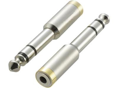 SpeaKa Professional SP-6672044 KKA-635 Jackplug Audio Adapter [1x Jackplug male 6,3 mm - 1x Jackplug female 3,5 mm] Zilver