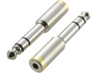 SpeaKa Professional SP-6672044 KKA-635 Jackplug Audio Adapter [1x Jackplug male 6,3 mm - 1x Jackplug female 3,5 mm] Zilver