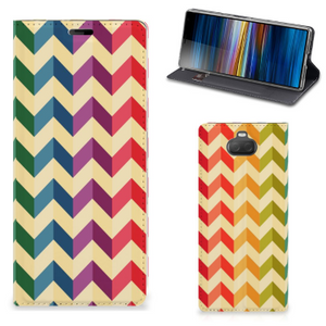 Sony Xperia 10 Plus Hoesje met Magneet Zigzag Multi Color