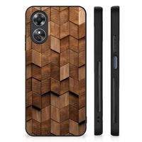 Houten Print Telefoonhoesje voor OPPO A17 Wooden Cubes