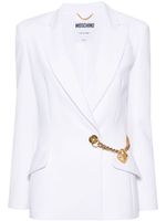 Moschino blazer à détail de chaîne - Blanc