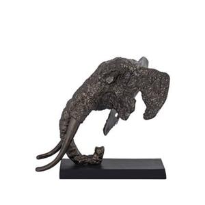 PTMD Iriss Brass casted alu elephant statue black base