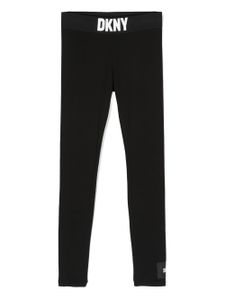 Dkny Kids legging en coton stretch à taille à logo - Noir