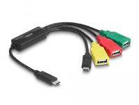 Delock 64203 4-poorts USB 2.0-kabelhub USB Type-C naar 3 x USB-A female + 1 x USB-C male - thumbnail