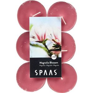 12x Maxi theelichten magnolia bloesem geurkaarsen Magnolia Blossom 10 branduren   -