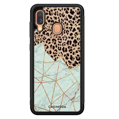 Samsung Galaxy A40 hoesje - Luipaard marmer mint Samsung Galaxy A40 hoesje - Luipaard marmer mint