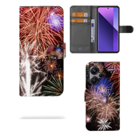 Xiaomi Redmi Note 13 Pro Plus Wallet Case met Pasjes Vuurwerk - thumbnail