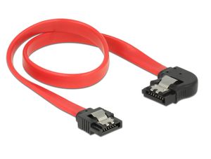 Delock 83963 SATA 6 Gb/s Kabel recht naar links haaks 30cm rood